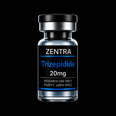 Tirzepatide 20mg research peptide vial - Zentra Labs
